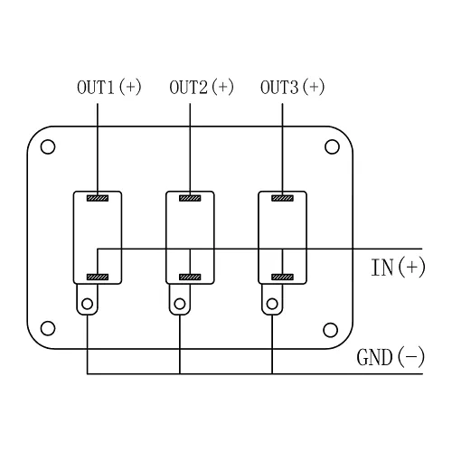 Vista 6 de Panel de interruptor de palanca, interruptor de encendido universal de 12 V, cubierta de 3 filas, revestimiento azul, panel de superficie anodizada