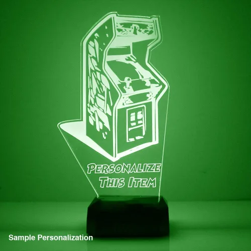 Vista 2 de MMS Arcade - Luz nocturna personalizada con control remoto, lámpara de luz LED grabada personalizada con tu nombre o texto, luz nocturna de juego