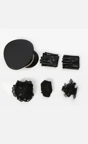 Vista 9 de Miccostumes Conjunto de lencería de encaje para mujer con sombrero