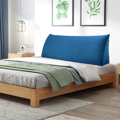 Vista 26 de Johnear Almohada triangular para cabecero, almohada de cuña de algodón y lino, almohada grande para respaldo de lectura para sofá y cama, soporte