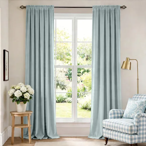 Vista 79 de Lazzzy Cortinas opacas de terciopelo beige de 84 pulgadas de largo con aislamiento térmico para oscurecer la habitación, cortinas forradas de lujo