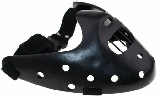 Vista 3 de Hannibal Lecter - Máscara de resina para adultos para fiestas de cosplay de Negro