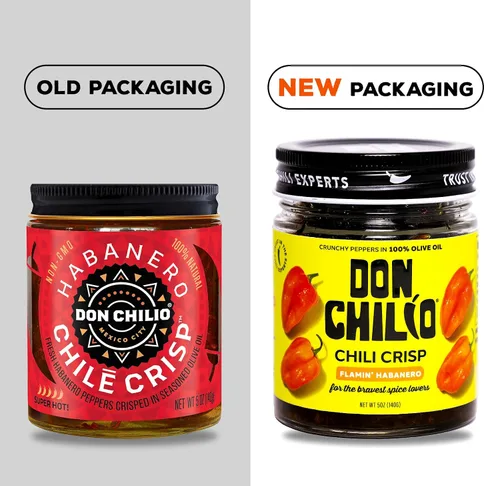 Vista 2 de Don Chilio Salsa picante de habanero mexicano, 5 oz. – Chiles habaneros crujientes y fritos en aceite de oliva 100% sazonado – Apto para keto