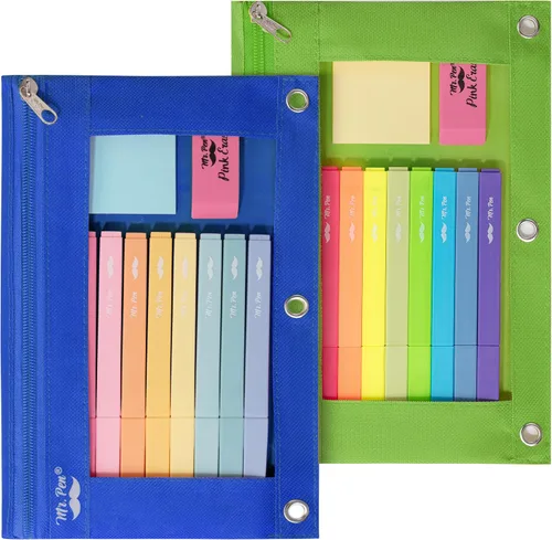 Vista 28 de Mr. Pen - Estuche para lápices de 2 piezas - Estuche con cremallera para lápices para carpeta de 3 anillas
