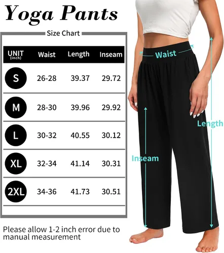Vista 5 de OLIKEME Pantalones de yoga de pierna ancha para mujer, cintura alta, cómodos, casuales, holgados, para entrenamiento, talla grande, pantalones