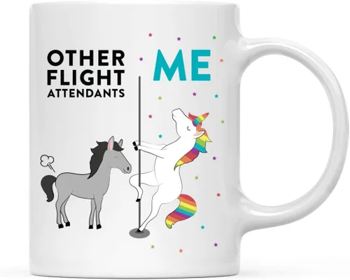 Vista 17 de Andaz Press Funny Quirky - Taza de té de café de cerámica de 11 onzas, regalo de agradecimiento, otros actores yo, unicornio de caballo, 1 paquete