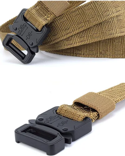Vista 3 de Flygo - Cinturón táctico de nailon para hombre de 1.5 in, resistente, de liberación rápida