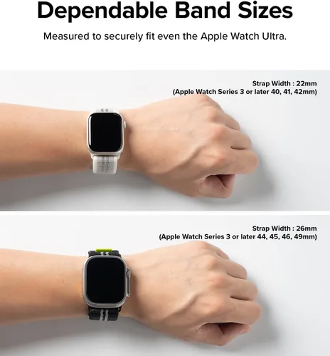 Vista 7 de Ringke Sports Air Loop compatible con Apple Watch Band de 1.929 in, 1.811 in, 1.772 in, 1.732 in, 1.654 in, nailon ligero transpirable para mujeres