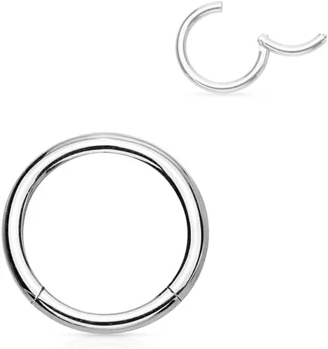 Vista 89 de Forbidden Body Jewelry - Piercing para la nariz de acero quirúrgico 316L con bisagra, 14G, 16G, 18G, diámetro de 15/64, 5/16, 25/64, 15/32 pulgadas