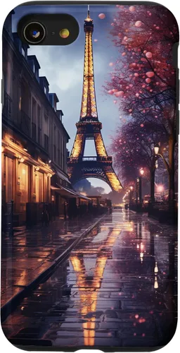 Vista 17 de iPhone 11 Escénica Torre Eiffel París Francia por la noche Bokeh Majestic Case