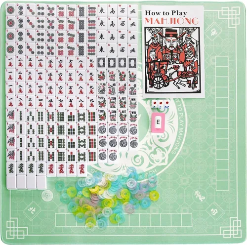 Vista 4 de American Mahjong - Juego de 166 azulejos de melamina grabados