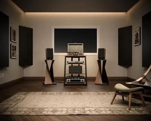 Vista 9 de FITUEYES Diseño de 4 niveles, estante de esquina para reproductor de discos, gabinete de madera para equipo de audio, torre de estantes con altura