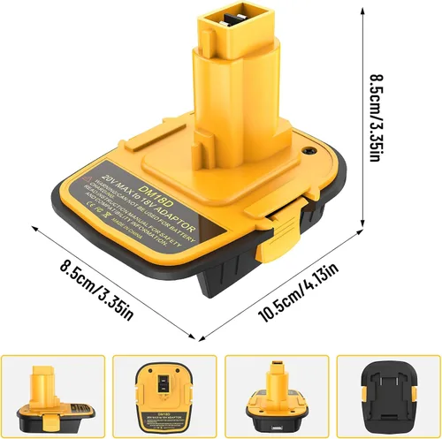 Vista 4 de Azocek DM18D - Convertidor de adaptador de batería con puerto USB (2 unidades)