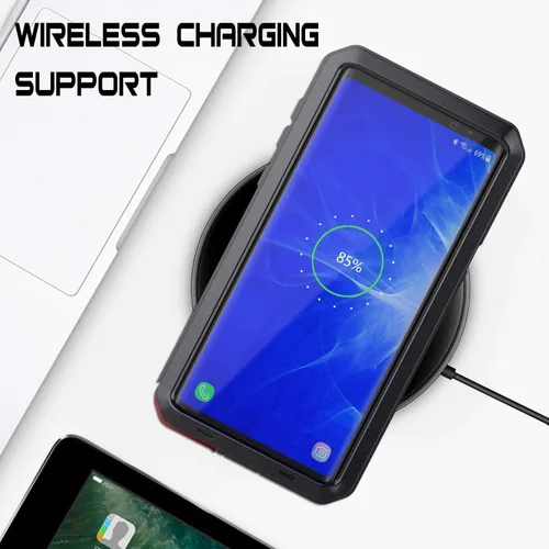 Vista 6 de Casa Funda híbrida a prueba de golpes de metal de aluminio de aleación para Samsung Galaxy Note 9-Negro