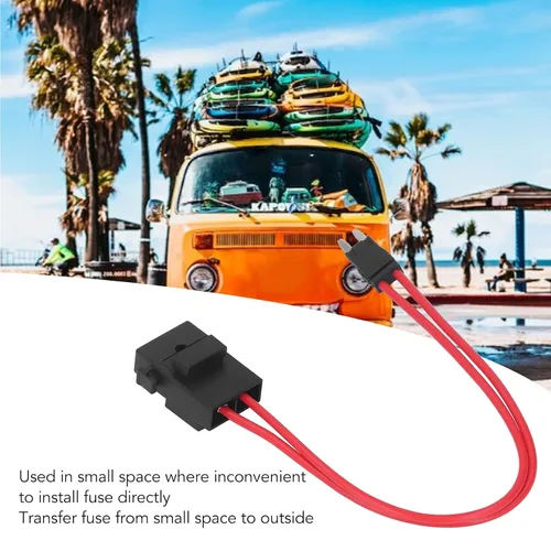 Vista 9 de Conector de soporte de fusible de automóvil, 5 unidades, conector de soporte de fusibles de automóvil, mini extensión de cable resistente