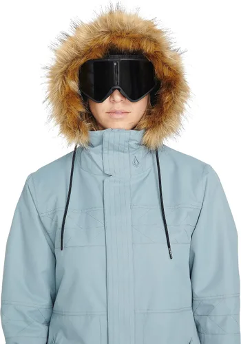 Vista 7 de Volcom Fawn - Chaqueta con capucha para mujer con aislamiento para snowboard y esquí Violeta Violet Ice