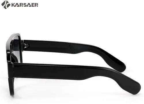 Vista 4 de Karsaer Gafas de aviador inspiradas en los años 70 para hombres y mujeres, marco cuadrado de doble puente, diseño de piloto audaz K7123