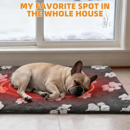 Vista 7 de Almohadilla térmica de parto para cachorros, almohadilla térmica para perros con interruptor de termostato inteligente mejorado, alfombrilla cálida