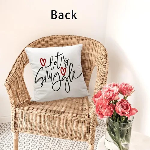 Vista 4 de Hug This Pillow Until You Can Hug Me Let's Snuggle - Funda de cojín reversible con temática romántica de amor para decoración del hogar, 18 x 18