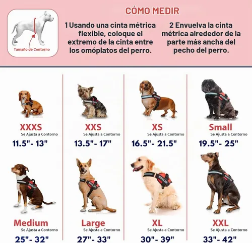 Vista 5 de Set de arnés del perro y correa combinada, disponible en 7 tamaños de extra chico a extra grande, chaleco características remiendo reflexivo y Hot