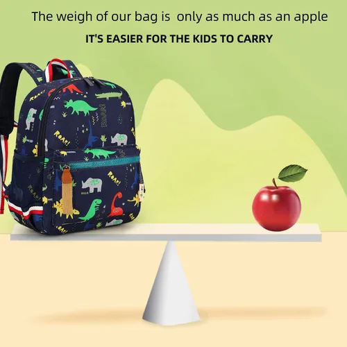 Vista 6 de willikiva Cartoon Bus 12 - Mochila de jardín de infantes para niños y niñas, mochila impermeable para niños preescolares con correa y arnés de Azul