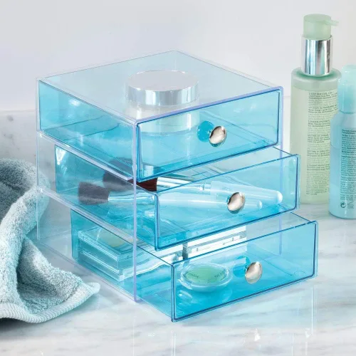Vista 4 de iDesign - Organizador de almacenamiento de 3 cajones para cosméticos Plástico sin BPA