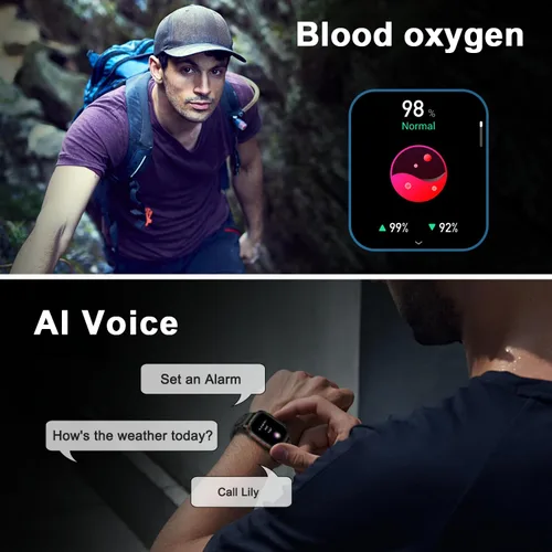 Vista 7 de Reloj inteligente para hombre con rastreador de fitness: impermeable, realiza/contesta llamadas, relojes digitales militares, corre, smartwatch