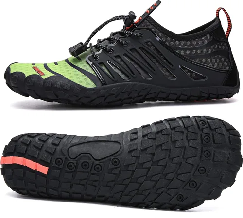 Vista 33 de UBFEN Zapatos acuáticos para natación, para hombre y mujer, para deportes de playa, secado rápido, descalzos para navegación, pesca, buceo, surf
