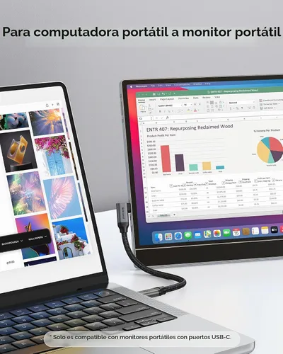 Vista 7 de Silkland Cable de datos USB C de 20 Gbps en ángulo recto, corto de 1 pie y 90 grados USB C 3.2 Gen 2x2, cable de transferencia de datos de alta