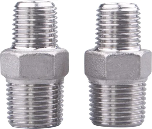 Vista 11 de Boquilla hexagonal macho NPT de 1 pulgada - DERPIPE acero inoxidable 304 roscado para kit de preparación, aplicación de tuberías caseras