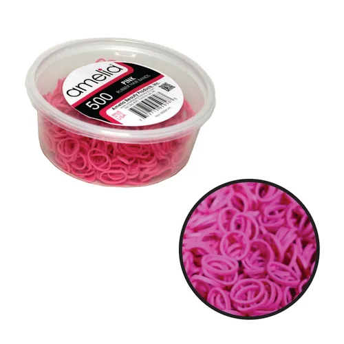 Vista 17 de 500 unidades de gomitas en contenedor de rejillas para colas de caballo y trenzas., Negro