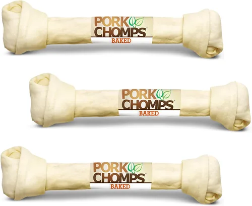 Vista 12 de Pork Chomps Masticables de piel de cerdo asada para perros, nudos de 6 pulgadas, 6