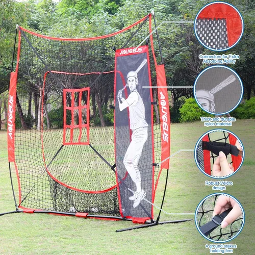 Vista 31 de 7'x7' Baseball Softball Practice Net with Strike Zone Target