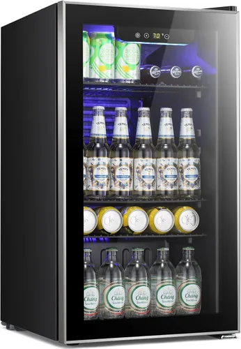 Vista 17 de Antarctic Star Refrigerador de Bebidas Enfriador de 18L, 24 Latas, Mini Refrigerador con Compresor Silencioso, Luz LED, Refrigerador Pequeño