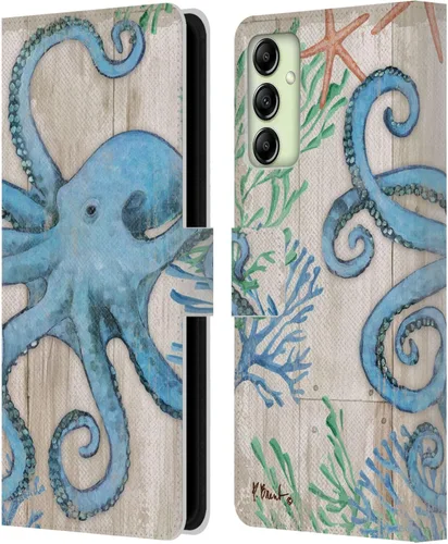 Vista 9 de Head Case Designs Officially Licensed Paul Brent Agate Mermaid Coastal Leather Wallet Case Compatible with Samsung Galaxy A14 5G