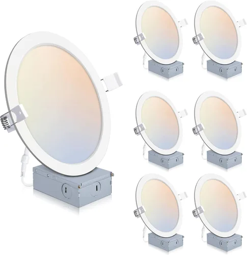 Vista 9 de POWERASIA Paquete de 2 Luces Empotradas Inteligentes de 6 Pulgadas, Iluminación LED Empotrada Ultra-Delgada 12W 1200LM Downlight Inteligente