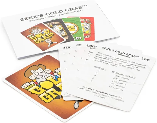 Vista 5 de Zeke's Gold Grab! El galardonado juego de cartas de diversión familiar Juego de cartas para niños, adolescentes, adultos y noche de juego familiar