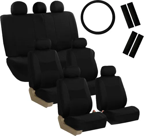 Vista 15 de FH Group FB030217 - Juego de fundas de asiento de tela ligera y transpirable, compatible con bolsa de aire y divisiones. Se adapta a la mayoría