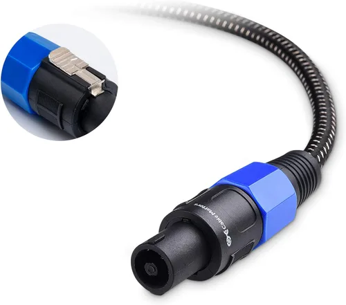 Vista 3 de Cable Matters Cable de altavoz trenzado prémium de 12 AWG de 3 pies compatible con puerto Speakon NL4FC