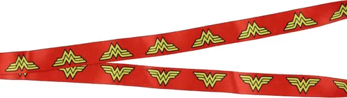 Vista 3 de Wonder Woman Cordón con dije de metal y soporte de identificación transparente