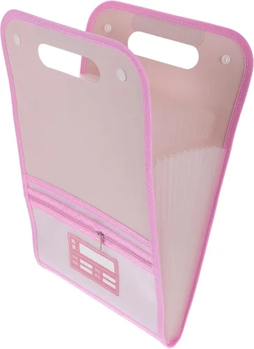Vista 5 de MAGICLULU Carpetas expansibles con bolsillos, color rosa, plástico, tamaño A4, carta, paquete de 10