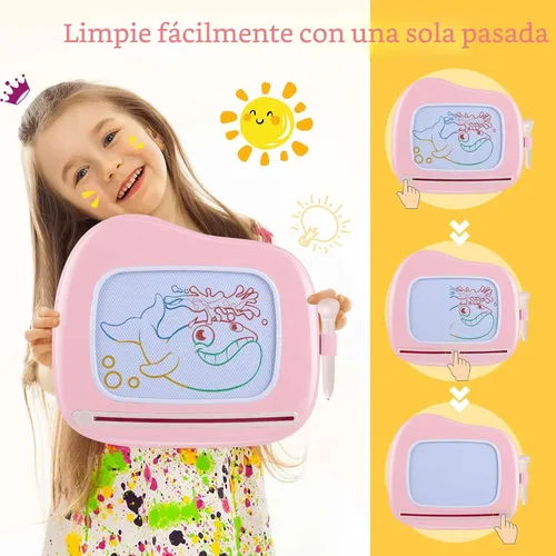 Vista 4 de Smasiagon - Pizarra de dibujo magnética para niños, juguetes para niñas de 1 a 2 años, pizarra de garabatos portátil para aprender y juguetes