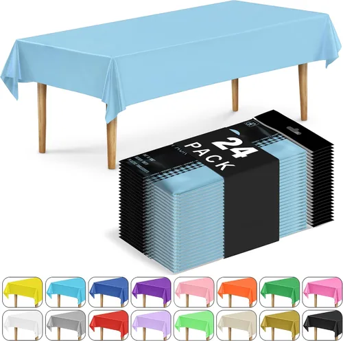 Vista 34 de DecorRack 2 Manteles rectangulares de plástico libres de BPA, 54 x 108 pulgadas, mantel de mesa para comedor, mantel rectangular para fiestas