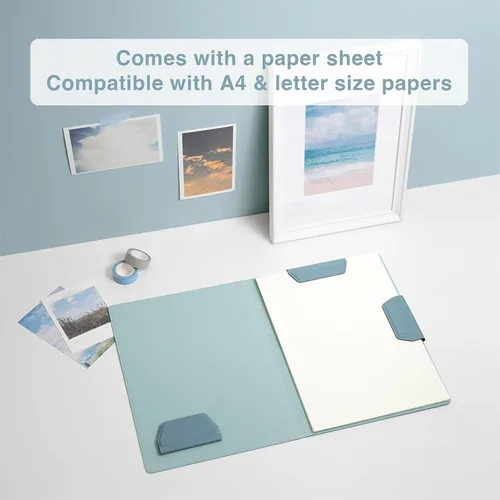 Vista 8 de LHiDS Creative Magnetic Business Portfolio Lite - Organizador de portafolio de currículum con portapapeles, clip para papel, bloc de escritura