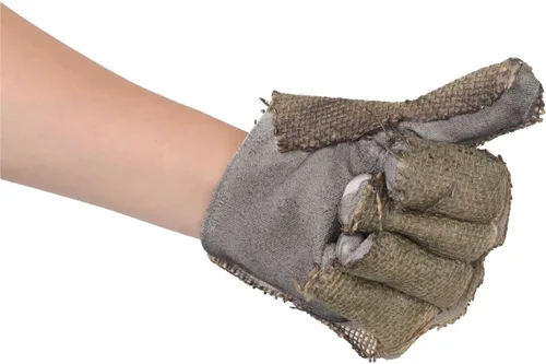 Vista 6 de Guantes de disfraz de espantapájaros de Halloween, arpillera para cosplay