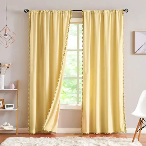 Vista 16 de Treatmentex Cortinas de terciopelo negro para dormitorio, 63 pulgadas, tacto de algodón de lujo, suaves, oscurecimiento de la habitación, 80%