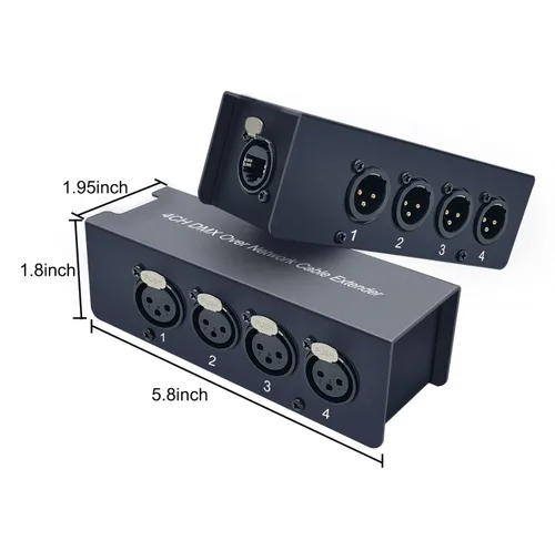 Vista 6 de LVY Extensor de cable DMX de 4 canales a través de red XLR de 3 pines macho y hembra a Ethercon canales de cable sobre cable RJ45 Cat5/Cat6 Ethercon