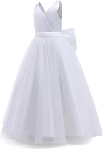 Vista 2 de Nileafes Vestido largo de dama de honor para niñas de 4 a 14 años