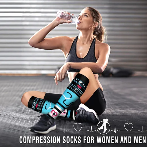 Vista 116 de Bluemaple 6 Pack Copper Compression Socks for Women and Men Circulation-Best Support for Medical, Running,Nursing,Athletic