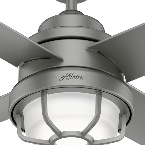Vista 10 de Hunter Searow, exterior o interior, ventilador de techo, silencioso, 54 pulgadas, plata mate